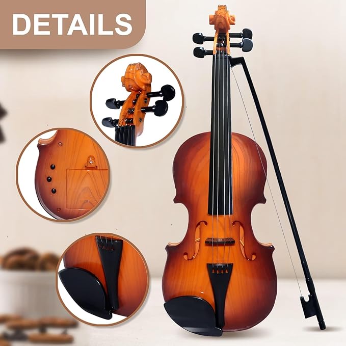 16 Inch Violin Toy for Kids, 4 Strings Violin Toys Musical Instruments for Children,Multifunctional Portable Electronic Instrument-CubbioJoy