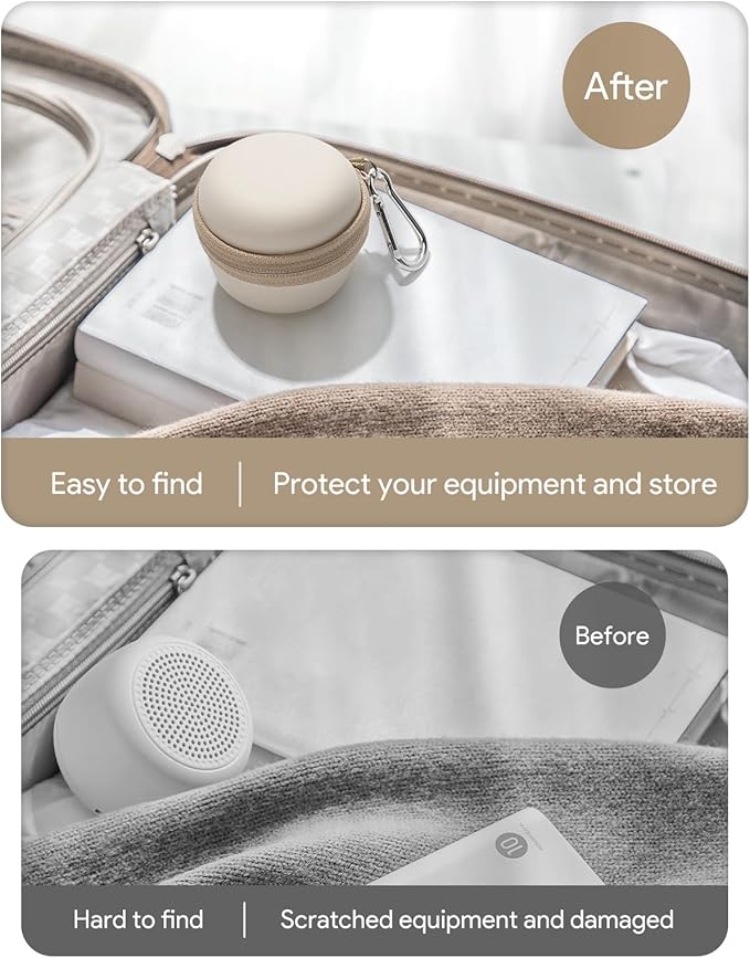 Carrying Case for Babelio White Noise Machine, Mini Sound Machine Protective Compact Traveling Storage Bag, Scratches Shockproof Waterproof (Only Case) (Beige, S)-CubbioJoy