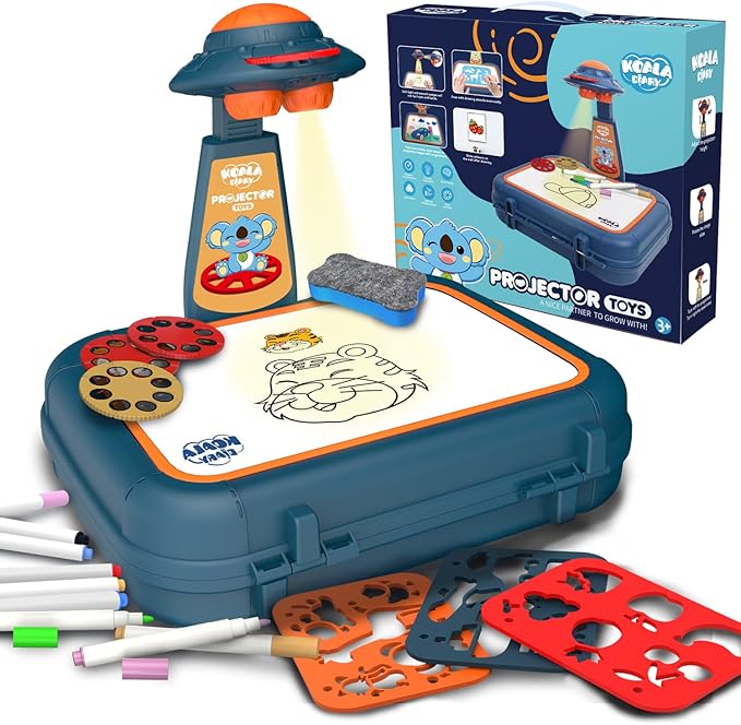 Drawing Kit 4-6, Drawing Projector for Kids, Art Sketch Projector Drawing and Tracing Include 64 Projection Image, Color Pen, Drawing Stencil, Kids Learn How to Draw Toys Set for Boys Girl Ages 3-5-CubbioJoy
