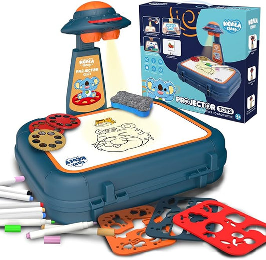 Drawing Kit 4-6, Drawing Projector for Kids, Art Sketch Projector Drawing and Tracing Include 64 Projection Image, Color Pen, Drawing Stencil, Kids Learn How to Draw Toys Set for Boys Girl Ages 3-5-CubbioJoy