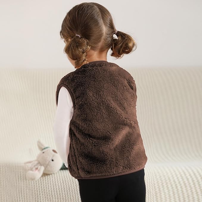 Baby Boys Girls Fleece Vest Zip Up Cute Bear Jackets Fuzzy Fall Winter Warm Clothes Newborn Outwear for Toddler Infant-CubbioJoy