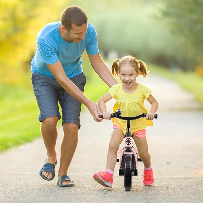 Ancaixin 3 in 1 Toddler Tricycles for 2-5 Years Old Boys and Girls with Detachable Pedal and Bell, Foldable Baby Balance Bike Riding Toys for 2+ Kids, Child Birthday Christmas New Year Gift Pink-CubbioJoy