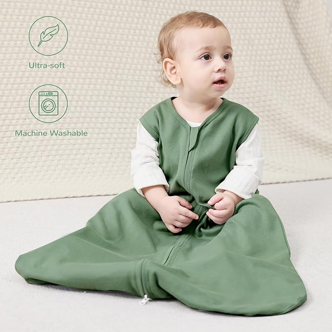 JELLYMONI Baby Sleep Sack 12-18 Months 100% Cotton Wearable Blanket, 0.5 TOG Soft Lightweight Toddler Sleeping Sack 3 Pack 2-Way Zipper Newborn Sleep Sacks-CubbioJoy