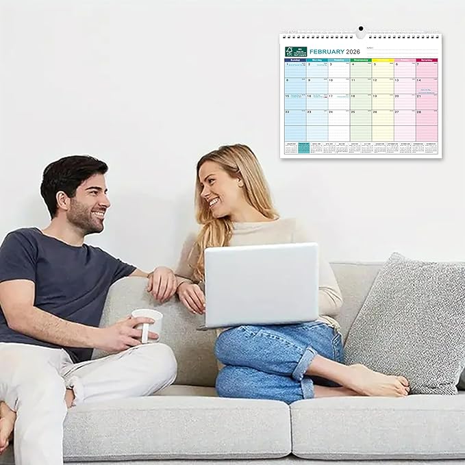 BOCT Wall Calendar 2025-2026 - Includes July 2025 to December 2026-18 Monthly Daily Planner 13 x 9.6 Inches, Julian Dates for New Year Christmas Gifts-CubbioJoy