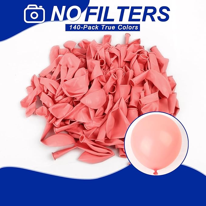 140pcs Pastel Pink Round Balloons Different Sizes 18 12 10 5 Inch Latex Balloons for Arch Decoration Party Balloon Kit for Graduation Birthday Party Wedding Balloon Baby Shower Decoration-CubbioJoy