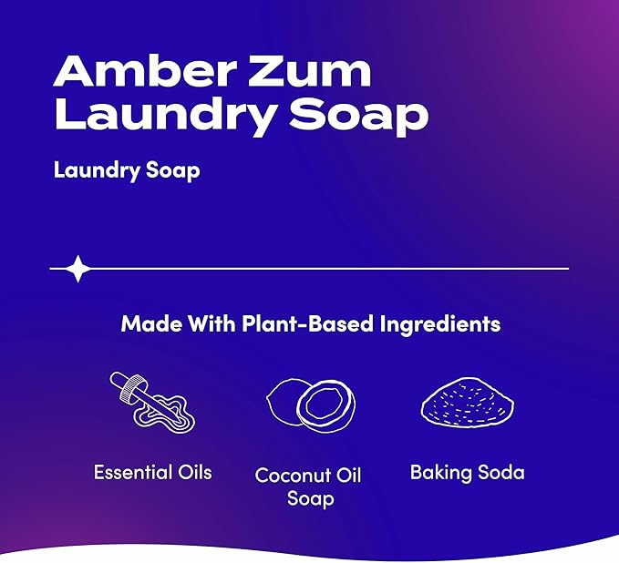 Indigo Wild Zum Clean Laundry Soap - Plant-Based Liquid Laundry Soap - Contains Baking Soda, Essential Oils & Saponified Coconut Oil - Amber - 64 fl oz-CubbioJoy