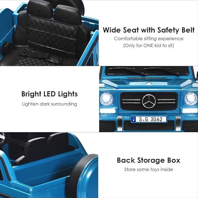 Costzon Ride on Car, Licensed Mercedes-Benz Maybach, 12V Battery Powered Vehicle Toy w/ 2 Motors, Remote Control, 3 Speeds, Lights, Horn, Music, Aux, Storage, Truck, Electric Car for Kids (Navy)-CubbioJoy
