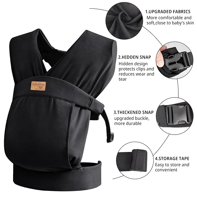 Baby Wraps Carrier Sling, Baby Carrier for Newborns and Toddlers,Skin-Friendly and Soft Front Baby Carrier Wrap Perfect Baby Gifts-CubbioJoy