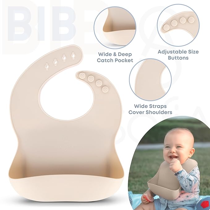 All In One Silicone Feeding Set - Safe for 6-12 Months - Non-Toxic Baby Led Weaning Supplies - Toddler Self Feeding Utensils - BPA-Free - Mess Free Essentials-CubbioJoy