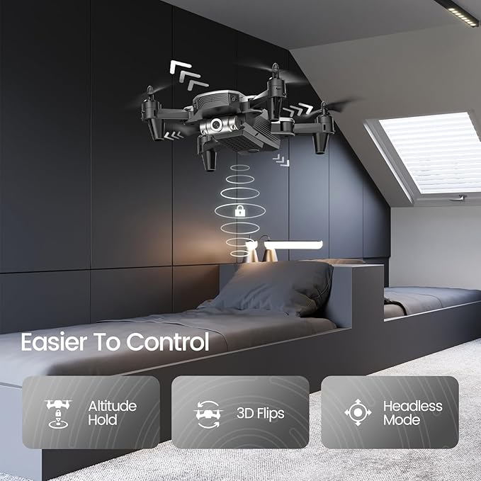 DEERC D20 Mini Drone for Kids with 720P HD FPV Camera Remote Control Toys Gifts for Boys Girls with Altitude Hold, Headless Mode, One Key Start Speed Adjustment, 3D Flips 2 Batteries, Silver-CubbioJoy