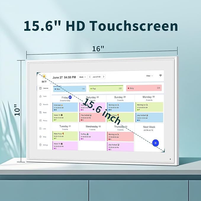 Digital Calendar, 15.6 Inch Wall Planner Digital Calendar & Chore Chart, IPS HD Touchscreen Interactive Display for Family Schedules, 2025 Calendar Share Photos/Schedules Instantly-CubbioJoy