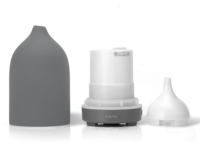 Aromatherapy Essential Oil Diffuser,9 Colors Mood Light,4 Timer Stone Diffuser Living Room(Grey)-CubbioJoy