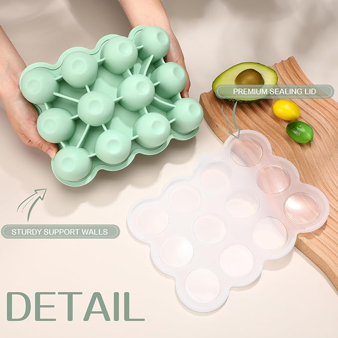 3 Pcs Baby Food Storage Container 12 Cup Silicone Baby Food Freezer Tray with Lid Stackable Reusable Silicone Freezer Tray for Food Vegetable Fruit Puree and Breast Milk(Colorful)-CubbioJoy