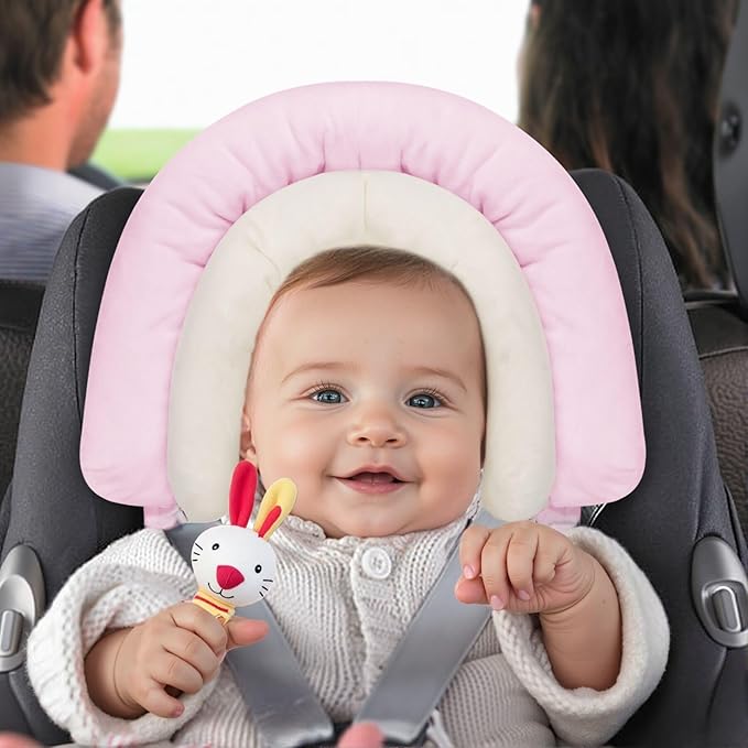 COOLBEBE New 2-in-1 Babybody Supports for Baby Newborn Infants - Extra Soft Stroller Cushion Pads Car Seat Insert, Seasons, Pink-CubbioJoy