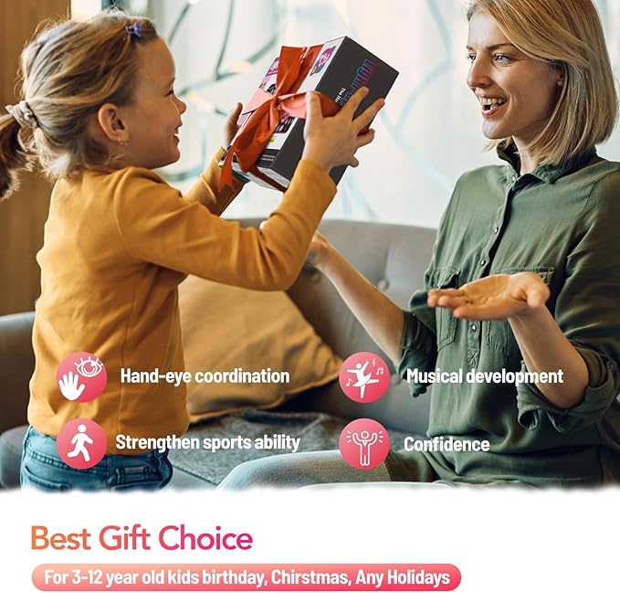 Dance Mat Toys for 3-12 Year Old Girls, 6-Button Kids Dance Mats Bluetooth Dance Pad, Light-up 6 Game Modes Dance Mat for Kids, Christmas/Birthday Gifts for 3-5 6 7 8 9 10+ Year Old Kid-CubbioJoy