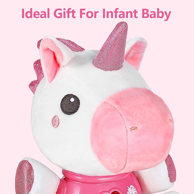 iPlay, iLearn Baby Unicorn Musical Toys, Newborn Girls Gift, Soft Unicorn Plush Stuffed Animal, Infant Light Music Time, 1st Birthday Shower Gift Stuffers for 0 1 2 3 6 9 12 18 Month 1-3 Yrs Toddlers-CubbioJoy