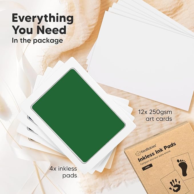 4-Pack Inkless Baby Hand and Footprint Kit - Mess Free Ink Pad for Newborn Keepsake, Dog Nose & Paw Print Kit, Clean Touch Ink Pad for Baby Hand & Footprints, Ideal New Mom Gifts (Midnights,L)-CubbioJoy