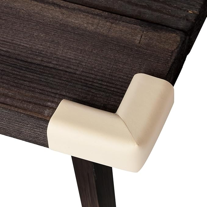 8-Pack Baby Proofing Corner Protectors, Furniture Corner and Edge Safety Bumpers, Soft Rubber Foam Cushion Covers, 3M Taped Corner Protector, Baby Child Proofing Pads, Table Protector, White-CubbioJoy