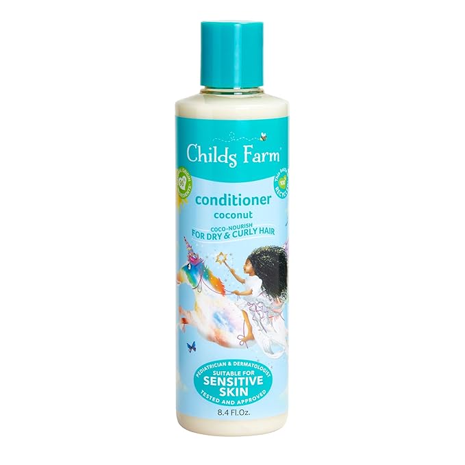 Childs Farm, Kids Conditioner for Curly, Dry Hair, Coco- Nourish Conditioner, Contains Wonderful Fragrance which Doesn’t Irritate Sensitive Skin, 8.4 Fl Oz-CubbioJoy