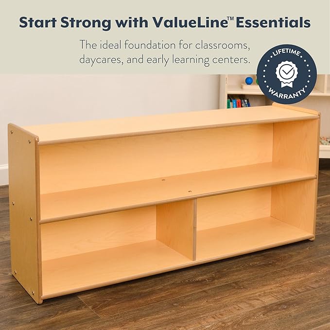 Children’s Factory Kids 2 Shelf Bookshelf Organizer, Classroom Bookshelf for Kids and Toddlers-CubbioJoy