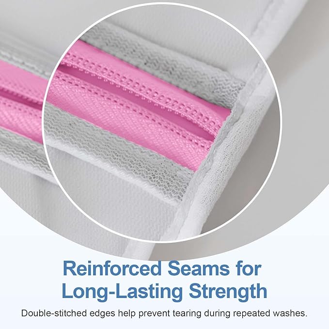 3Pcs Mesh Laundry Bags for Delicates, 16 x 12 Inch Durable Wash Bags with Zipper, Reusable Laundry Bags for Lingerie, Underwear, Socks, and Small Garments-CubbioJoy