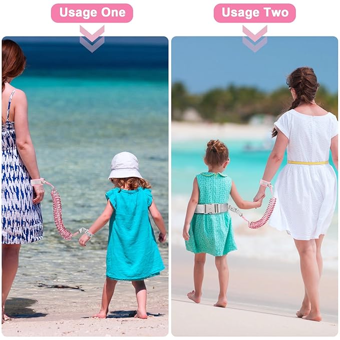 Accmor Reflective Toddler Belt Leash, Anti Lost Wrist Link for Baby, Kid Anti Lost Waist Band Child Leash with Lock for Babies Girls, Child Walking Harness Wristband Rope Tether for Outdoor Travel-CubbioJoy