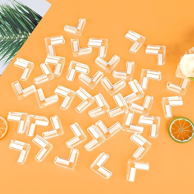 40 Pack Corner Protector Baby, L-Shaped Baby Proof Corners and Edges, Clear Table Corner Covers Baby, Baby Corner Protector Guards, Corner Guards for Table Edges & Sharp Corners-CubbioJoy