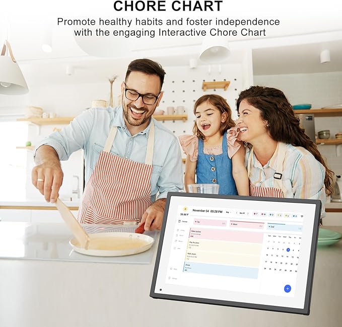 10.1 Inch Smart Digital Calendar Planner & Chore Chart, IPS HD Touchscreen Interactive Display for Family Schedules, Built-in Digital Picture Frames Function - Streamline Household Organization-CubbioJoy
