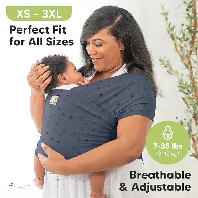 KeaBabies Baby Wrap Carrier - All in 1 Original Baby Carrier Newborn to Toddler Sling, Easy to Wear, Hands Free Bonding, Lightweight, Breathable Infant Wraps (Planets)-CubbioJoy