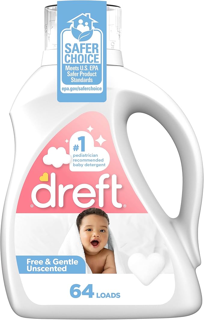 Dreft Liquid Laundry Baby Detergent Unscented 92 fl oz 64 loads-CubbioJoy