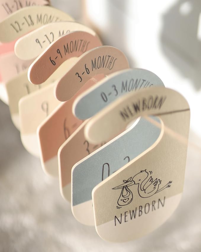 Baby Clothes Dividers For Closet - Wooden Baby Clothes Organizer Dividers for Boy & Girl, 8 Baby Closet Dividers by Size - Ideal Clothing Organizers-CubbioJoy