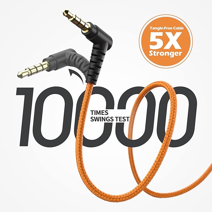 AILIHEN Kids Headphones, I35 On-Ear Headphones for School, Safe Volume 93dB, HD Mic Stereo Headphone for Kid Girls Boys, Foldable 3.5mm Wired for Chromebook, Laptop, Computer, Tablet (Black Orange)-CubbioJoy