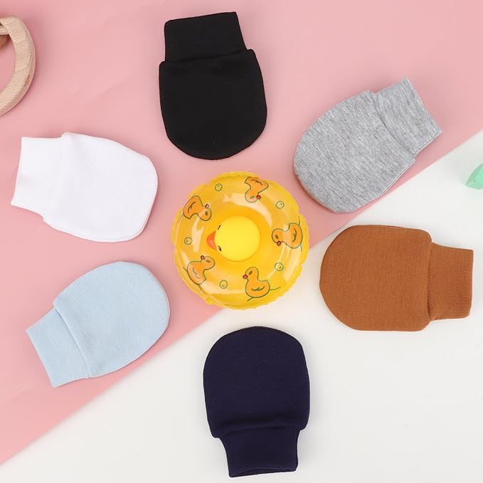 BQUBO 6 Pairs Newborn Baby Boys Girls Mittens 0-6 Months Unisex-Baby Infant Mittens Elastic No Scratch Wrist Gloves-CubbioJoy