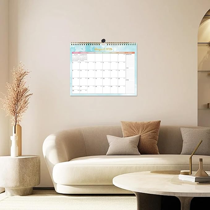 Calendar 2025-2027 22 Monthly Wall Calendar Runs from September 2025 until June 2027 Spiral Binding Hanging 11.5" x 14.7" Thick Paper with Julian Dates and Block for School Office（Colorful）-CubbioJoy