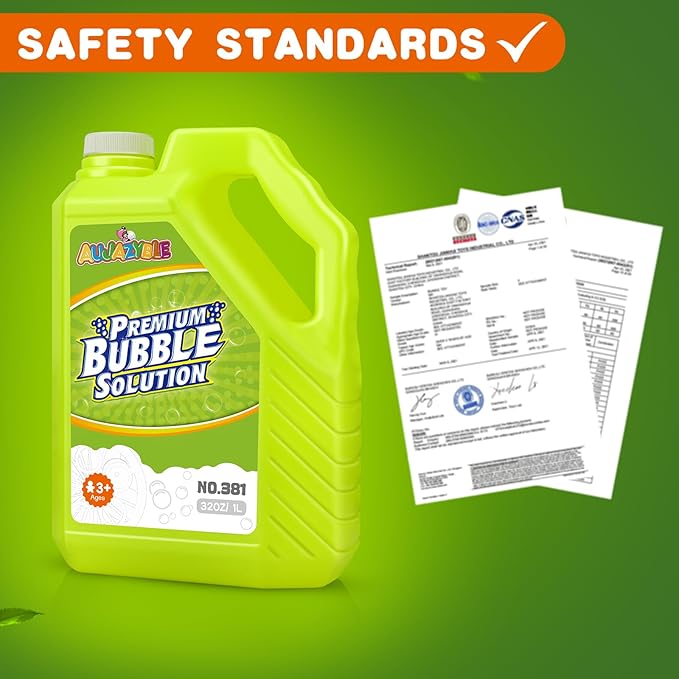 Bubble Solution Refills 32OZ | Giant Bubbles Refill Solution | Bubbles Bulk for Bubble Machine, Bubble Gun, Bubble Wands, Bubble Mower | Bubbles for Kids in Summer Celebrations Party Favor-CubbioJoy