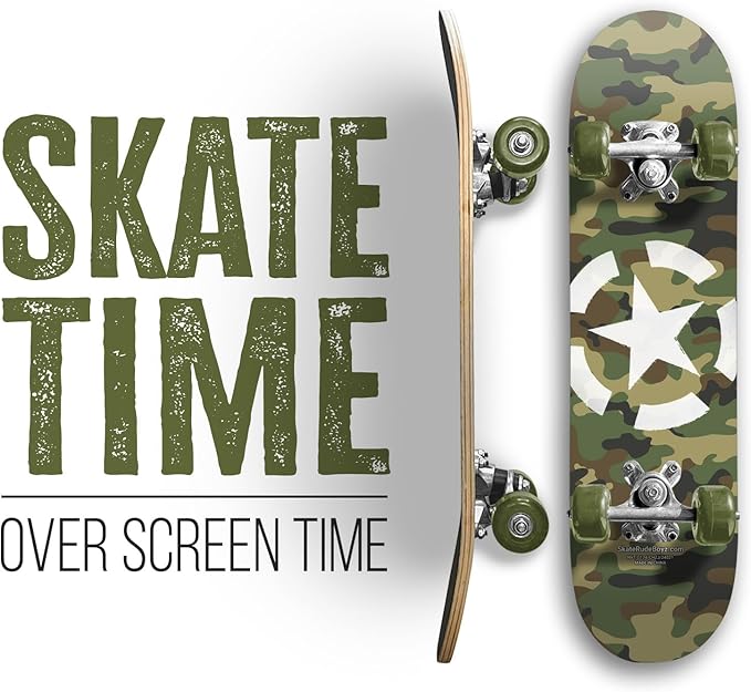 24 inch Rude Boyz Mini Cruiser Skateboard - Aluminium Trucks - Kids Skateboard Ages 5-8 Beginner - Skateboards for Kids-CubbioJoy