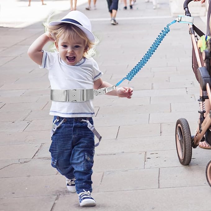 Accmor Reflective Toddler Belt Leash, 2 in1 Anti Lost Wrist Link for Baby, kid Anti Lost Waist Band Child Leash with Lock for Boys Girls, Child Walking Harness Wristband Rope Tether for Outdoor Travel-CubbioJoy