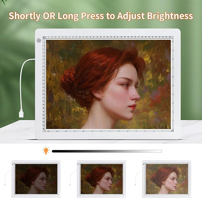 A3 LED Light Box for Tracing, elice Artist Drawing Lightbox Light Table Light Pad Light Copy Board, Up to 8000 Lux Super Bright Lightpad for Cricut Weeding Vinyl, Diamond Painting, Sketching (White)-CubbioJoy