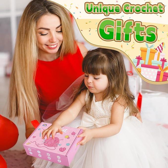 Crochet Kit for Beginners, 4 Pack Funny Cat Crochet Kits, Animal Starter Crochet Kit with Step-by-Step Video Tutorials, Easy DIY Cat Craft for Adults & Kids, Novelty Gift for Crochet Lovers-CubbioJoy