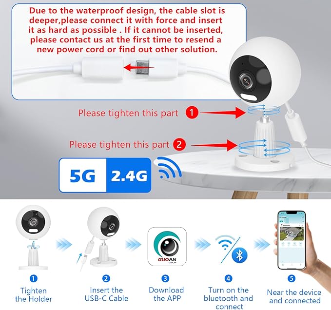 5G/2.4G Outdoor/Indoor Security Camera,1080P Baby/Elder/Dog/Pet Camera with Phone App, WiFi Baby Monitor, Motion Detection, Alarm Siren, Night Vision, IP66 Waterproof, Two-Way Talk, SD/Cloud-CubbioJoy