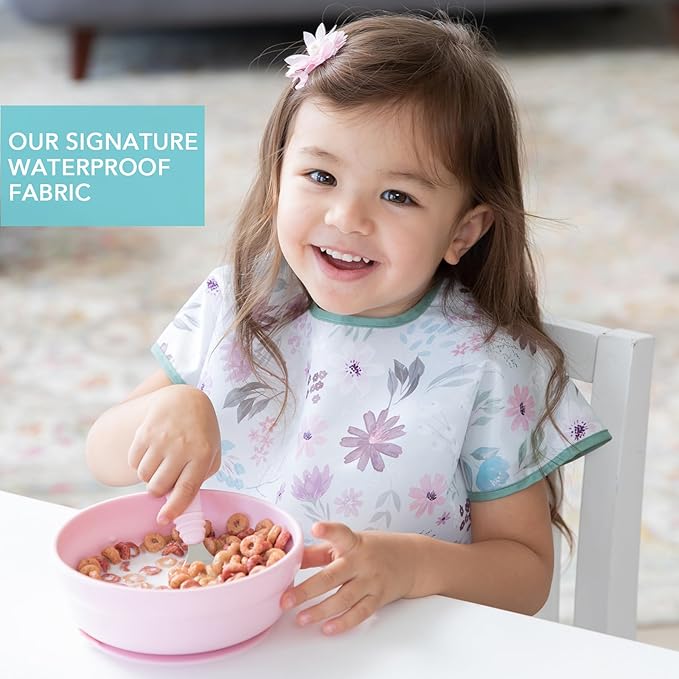 Bumkins Bibs - Toddler Bibs, Waterproof, Large for 1-3 Years, Short Sleeve-CubbioJoy