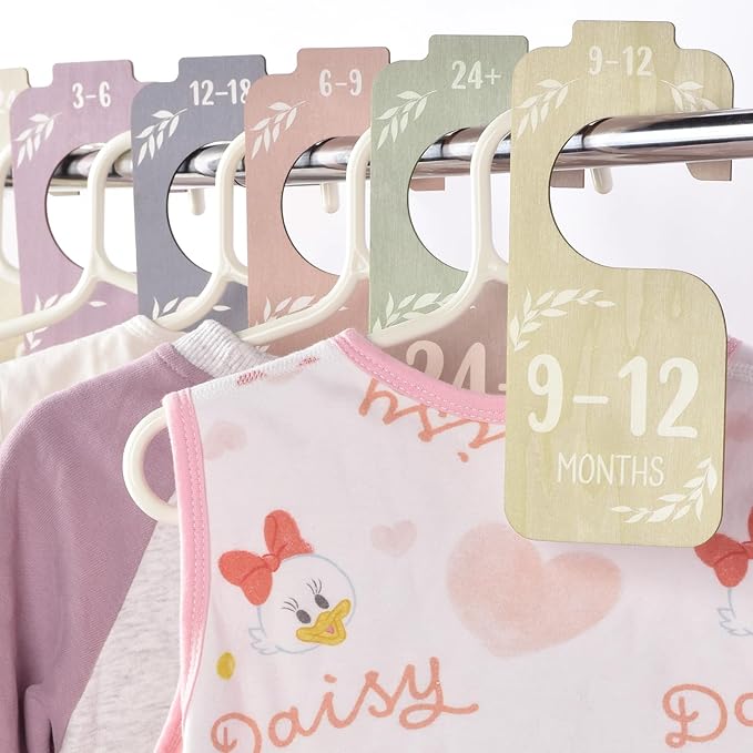 Baby Closet Dividers for Clothes Organizer, 8 PCS Wooden Double-Sided Clothes Organizer from Newborn to 24 Months, Colorful Baby Clothes Dividers for Nursery Beautiful Decor-CubbioJoy