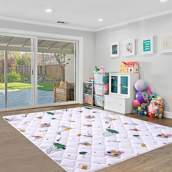 Baby Play Mat - 6ft X 4ft,Premium Thicker Foam One-Piece Crawling Mat, Machine Washable, Extra Large Anti-Slip Activity Playmat for Babies, Toddlers & Infants-CubbioJoy