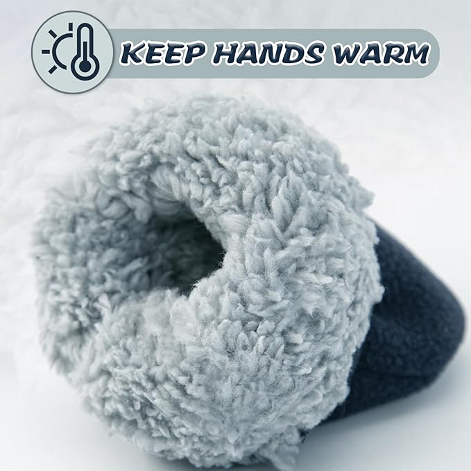 BAVST Baby Toddler Winter Mittens Girls Warm Fleece Lined Gloves Kids Sherpa Lined Mittens for Boys-CubbioJoy