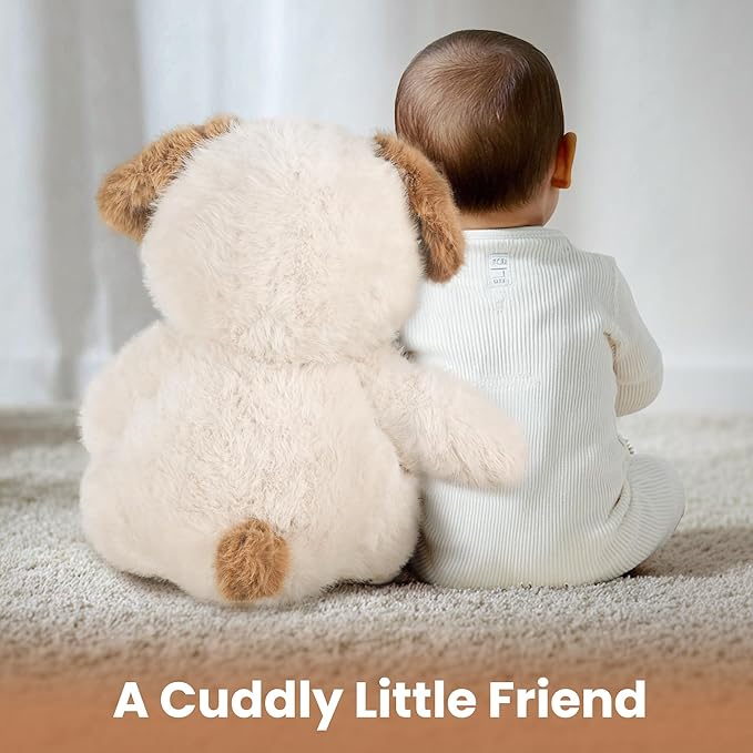 iPlay, iLearn Dog Stuffed Animal, Soft Plush Baby Toy, Infant 18" Big Cute Fluffy Puppy Toy, Ultra Soft Nursery Bedtime Huggable Birthday Gifts for Toddlers Girls Boys Kids Age 0 and up-CubbioJoy