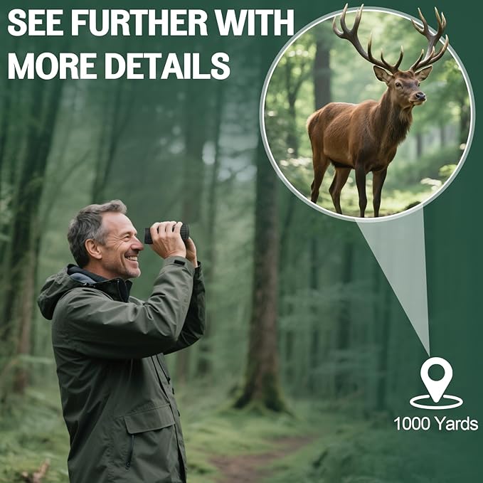 Aurosports 15x25 Compact Binoculars for Adult Kids - High Power Binoculars for Bird Watching - Easy Focus Small Binocular with Low Light Vision for Travel, Camping, Concert, Hiking -Green-CubbioJoy