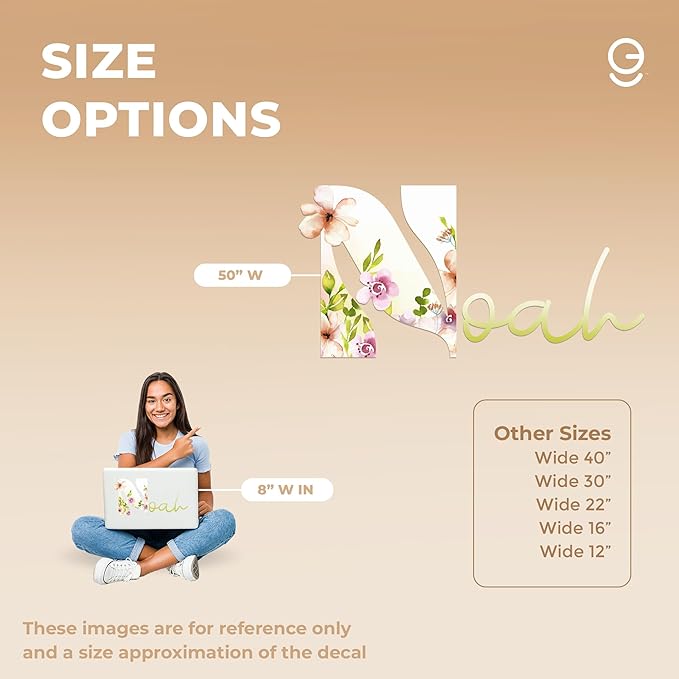 CRYPTONITE Personalized Name Flower Wall Decor | Custom Decal for Baby Nursery | Girl Bedroom Decor | Baby Girl Room (B. Flowers)-CubbioJoy