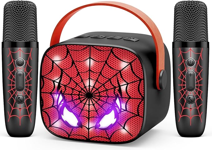 Cool Mini Karaoke Machine Toys: Kids Toys Birthday Gifts Age 3-12+ LED Portable Bluetooth Speaker with 2 Wireless Microphone Gift Toy for 4 5 6 7 8 9 Years Old Girls Boys Kid Adults-CubbioJoy