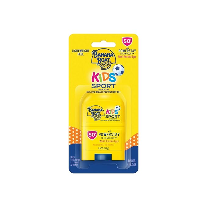 Banana Boat Sport Kids Sunscreen Stick SPF 50, 0.5oz | Travel Size Sunscreen for Kids, Childrens Sunblock SPF 50, Oxybenzone-Free, 0.5oz-CubbioJoy