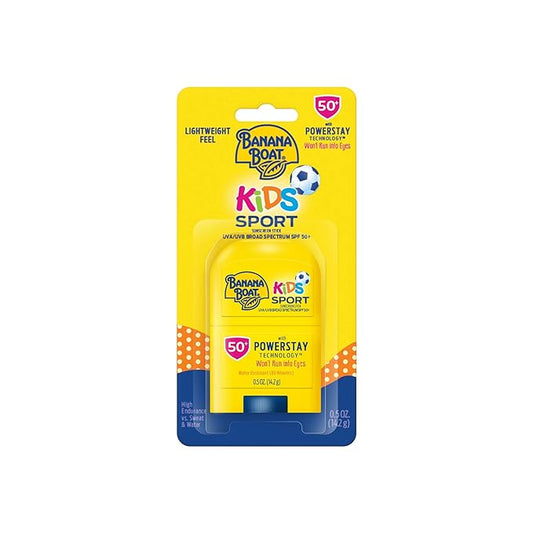 Banana Boat Sport Kids Sunscreen Stick SPF 50, 0.5oz | Travel Size Sunscreen for Kids, Childrens Sunblock SPF 50, Oxybenzone-Free, 0.5oz-CubbioJoy